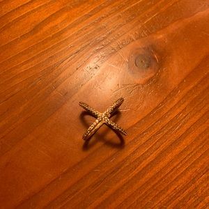 Gold X Ring size 7